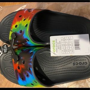 Tiedye Croc slides